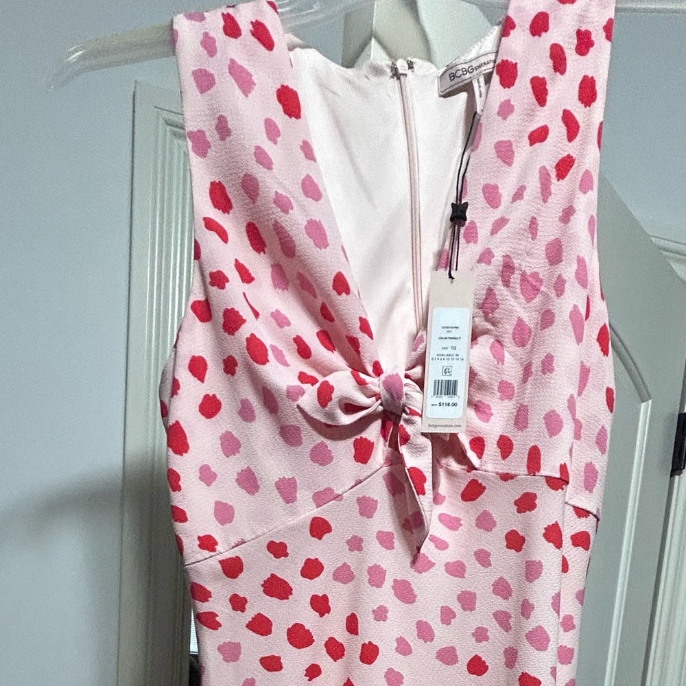 BCBGeneration White Dress with Pink and Red Accents